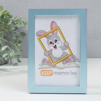 Фоторамка пластик "Акварель" 10х15 см, голубой (стекло)