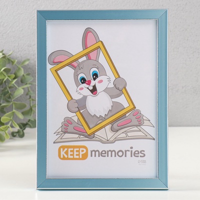 Фоторамка для фото 15×21 см Keep memories «Акварель», пластик, голубой, (пластиковый экран)