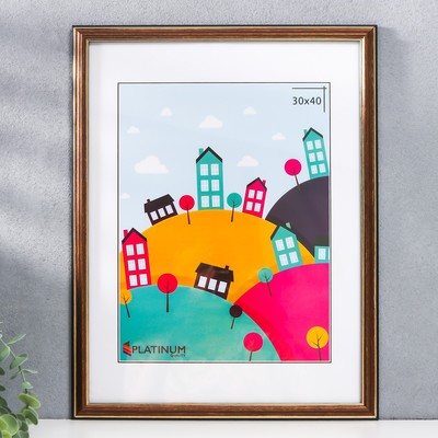 Фоторамка пластик "Офис 2" 30х40 см, бронза