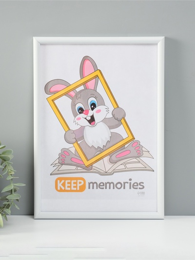 Фоторамка для фото 21×30 см Keep memories «Радуга», пластик, белый, (пластиковый экран)