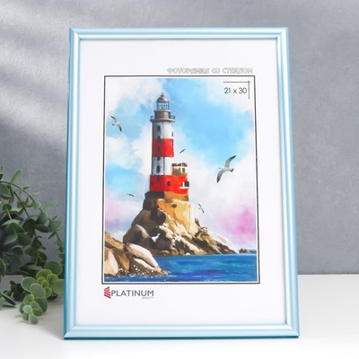 Фоторамка для фото 21×30 см «Палитра», пластик, голубой