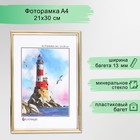 Фоторамка пластик "Палитра" 21х30 см, золото, с ножкой 9149247 - фото 12632906