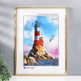 Фоторамка для фото 30×40 см «Радуга», пластик, золото, (пластиковый экран) 9149248