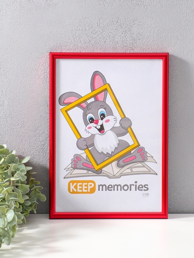 Фоторамка для фото 21×30 см «Радуга», пластик, красный, (пластиковый экран)