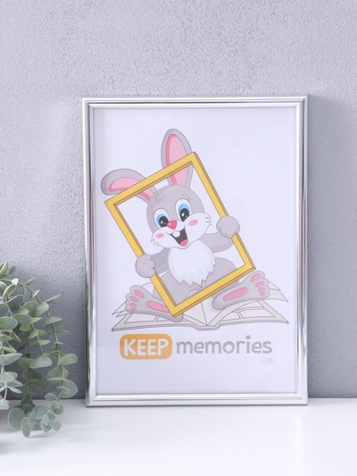 Фоторамка для фото 21×30 см «Радуга», пластик, серебро, (пластиковый экран)