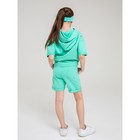 Комплект из пуловера и шорт для девочки, рост 146 см, цвет мятный - фото 27792979