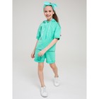 Комплект из пуловера и шорт для девочки, рост 146 см, цвет мятный - фото 27792980