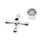 Комплект маховиков ZEIN Z201, для кран-букс со штоком на 24 шлица, цинк, 2 шт., хром 9145014