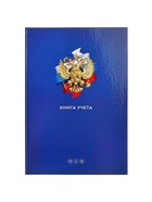 Книга учета, 96 листов, обложка картон 7БЦ, блок газетный, клетка, РФ, сине-красный - Фото 1