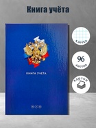 Книга учета, 96 листов, обложка картон 7БЦ, блок газетный, клетка, РФ, сине-красный - Фото 1
