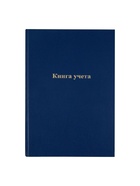 Книга учета, 96 листов, обложка бумвинил, блок газетный, клетка, синяя - Фото 1