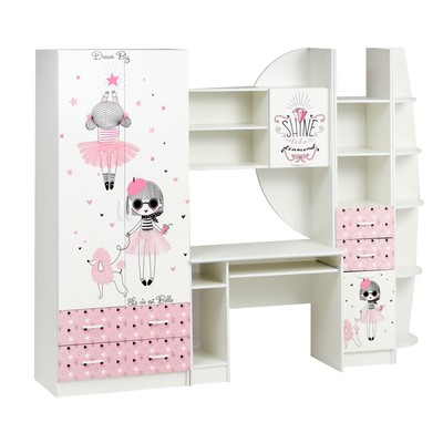 Детская стенка «Мальвина», 2550×2000×520, фотопечать, цвет белый