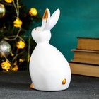 Фигурка полистоун «Кролик интерьерный», бело-золотой, 18×9×10 см - фото 35248106