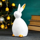 Фигурка полистоун «Кролик интерьерный», бело-золотой, 18×9×10 см - фото 35248107