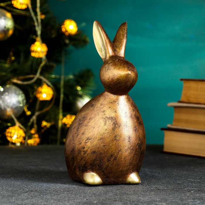 Фигура "Кролик интерьерный" бронза, 18х9х10см - Фото 1