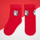 Набор новогодних детских носков KAFTAN «Новогодние котики» 3 пары, размер 16-18 - Фото 6