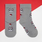 Набор новогодних детских носков KAFTAN «Новогодние котики» 3 пары, размер 18-20 - фото 30796185