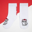 Набор новогодних детских носков KAFTAN «Новогодние котики» 3 пары, размер 18-20 - фото 30796186