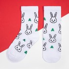 Набор новогодних детских носков KAFTAN «Зайчик» 3 пары, размер 18-20 - Фото 2