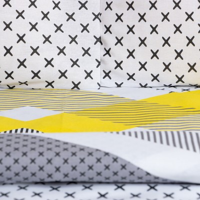 Постельное бельё евро «Этель» Gray geometry, бязь