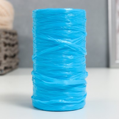 Пряжа "Для вязания мочалок" 100% полипропилен 300м/75±10 гр в форме цилиндра (голубой)
