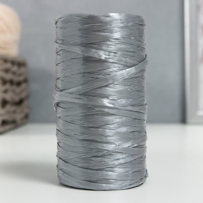 Пряжа "Для вязания мочалок" 100% полипропилен 300м/75±10 гр в форме цилиндра (серебро)