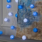 УЦЕНКА НИТЬ DCR. 5 м, с насад. "Клубки МОРСКАЯ ВОЛНА" 6 см, IP20, LED-20-220V, фикс, БЕЛЫЙ - фото 13774827