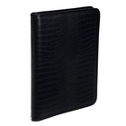 Пaпка деловая, искусственная кожа, для бумаг, 360 х 260 х 30 мм, с кольцевым механизмом 2, 3Д55 "Крокодил", чёрная - Фото 2