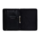 Пaпка деловая, искусственная кожа, для бумаг, 360 х 260 х 30 мм, с кольцевым механизмом 2, 3Д55 "Крокодил", чёрная - Фото 4