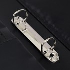 Пaпка деловая, искусственная кожа, для бумаг, 360 х 260 х 30 мм, с кольцевым механизмом 2, 3Д55 "Крокодил", чёрная - Фото 5