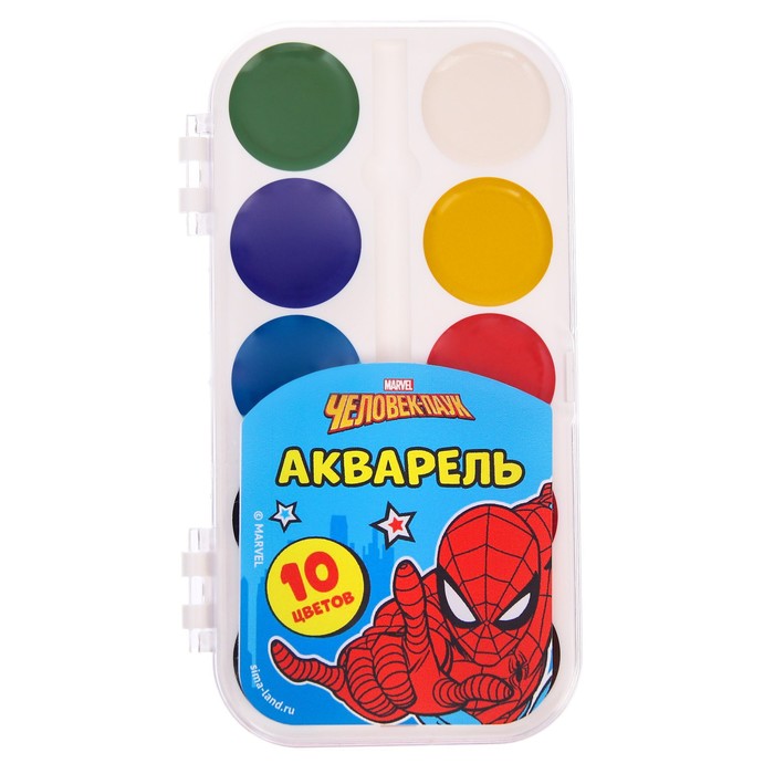 Акварель медовая «Человек-паук», 10 цветов, без кисти - Фото 1