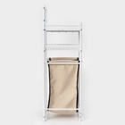 Стеллаж с корзиной для белья 2-х ярусный, 38×35×105 см, белый - Фото 3