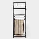 Стеллаж с корзиной для белья 2-х ярусный, 38×35×105 см, чёрный - Фото 2