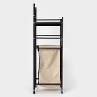 Стеллаж с корзиной для белья 2-х ярусный, 38×35×105 см, чёрный - Фото 3