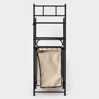 Стеллаж с корзиной для белья 2-х ярусный, 38×35×105 см, чёрный - Фото 4