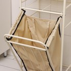 Стеллаж с корзиной для белья 2-х ярусный, 38×35×105 см, бежевый - Фото 4