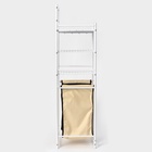 Стеллаж с корзиной для белья 3-х ярусный, 38×35×125 см, белый - Фото 3