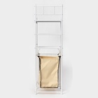 Стеллаж с корзиной для белья 3-х ярусный, 38×35×125 см, белый - Фото 4