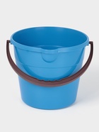 Ведро хозяйственное со сливом, 10 л, d=28 см, h=24 см, пластик, голубое - Фото 2