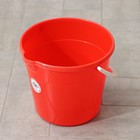 Ведро со сливом круглое, 10 л, d=28 см, h=24 см, цвет красный - Фото 2