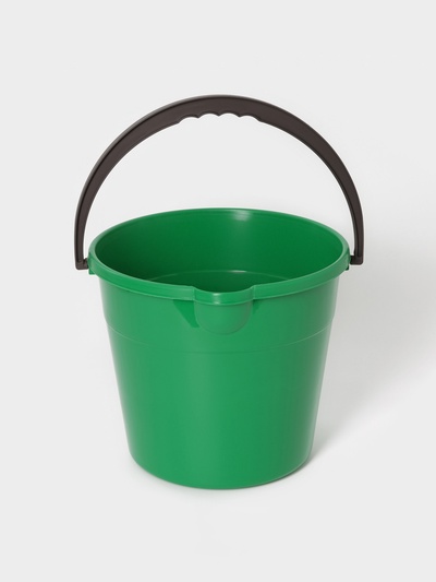 Ведро хозяйственное, 10 л, d=28 см, h=24 см, со сливом, пластик, салатовое, зелёное