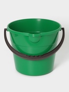 Ведро хозяйственное, 10 л, d=28 см, h=24 см, со сливом, пластик, салатовое, зелёное - Фото 2