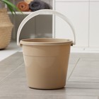Ведро круглое, 5 л, d=22 см, h=19.5 см, цвет бежевый - Фото 1