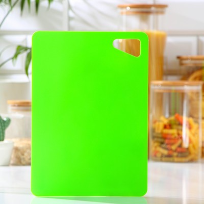 Доска разделочная «Эко», 17×24×0.2 см, прямоугольная, цвет салатовый