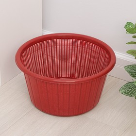 

Корзина для белья без крышки, 22 л, d=37 см, h=21 см, цвет красный