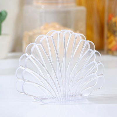 Салфетница «Ракушка», 13×2.5×10 см, цвет прозрачный