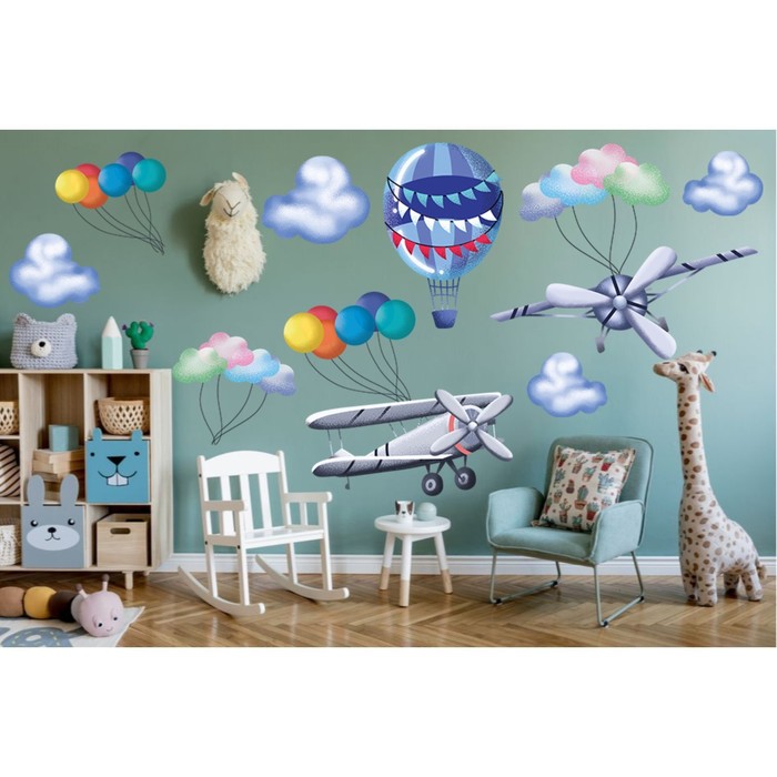 Наклейка интерьерная «Самолёты», 30×50 см