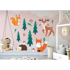 Наклейка интерьерная «Лесные звери», 30×50 см