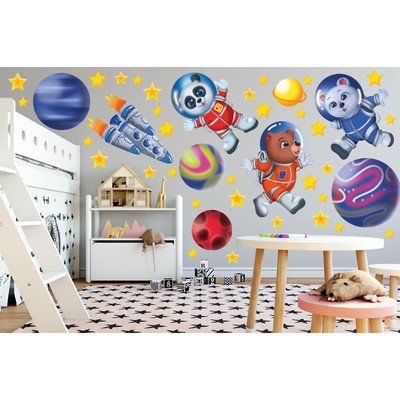 Интерьерная наклейка «Космонавты», 30×50 см