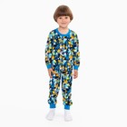 Пижама для мальчика, цвет треугольники/космонавты, рост 98 см - фото 9893884